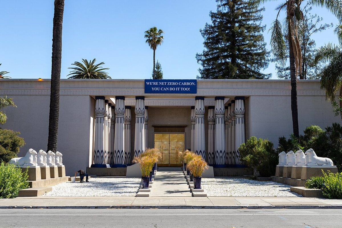 Rosicrucian Egyptian Museum facade and tomb replica