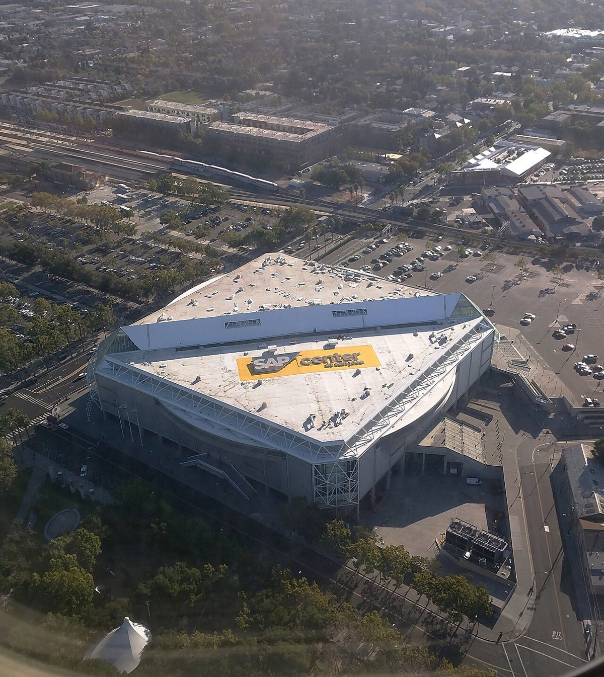 SAP Center arena exterior in downtown San Jose