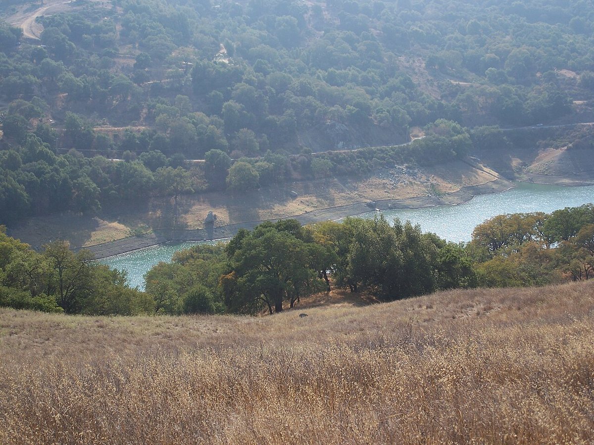 Golden hillside trail at Almaden Quicksilver County Park in San Jose